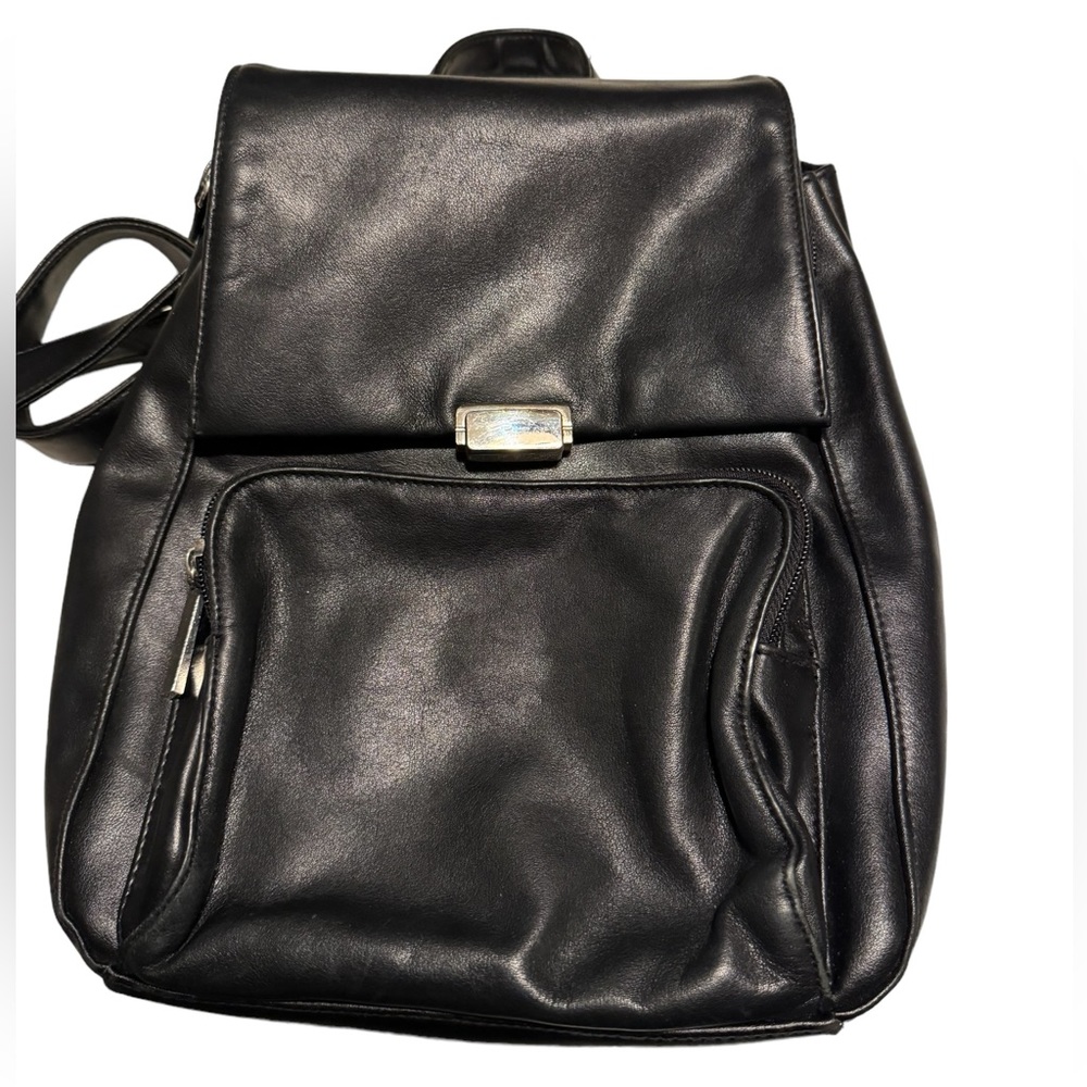 High End Hillard & Hanson Black Leather Women’s Small Backpack